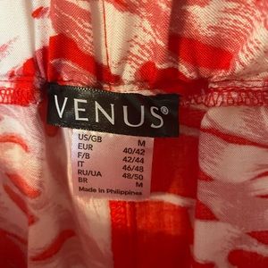 Venus red & white floral tie front maxi skirt. M